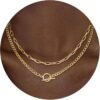 Layered Double Chain Necklace Accessories 8