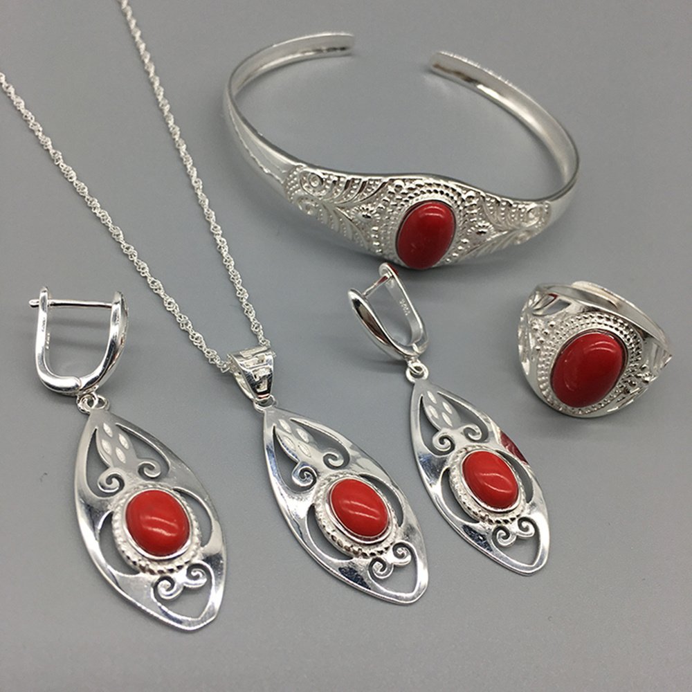 Ethnic Silver Jewelry Set Jewelry 4 Ethnic Silver Jewelry Set Jewelry 4