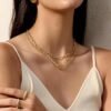 Layered Double Chain Necklace Accessories 12