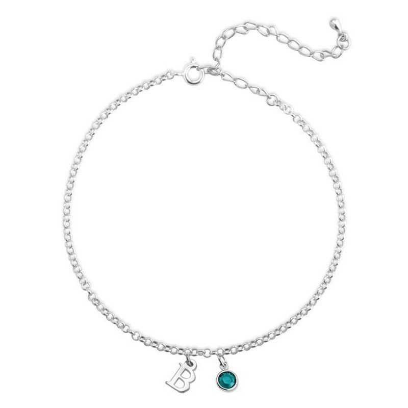 Birthstone Letter Anklet Accessories 12 Birthstone Letter Anklet Accessories 12