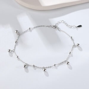 Beaded Silver Anklet Accessories Beaded Silver Anklet Accessories