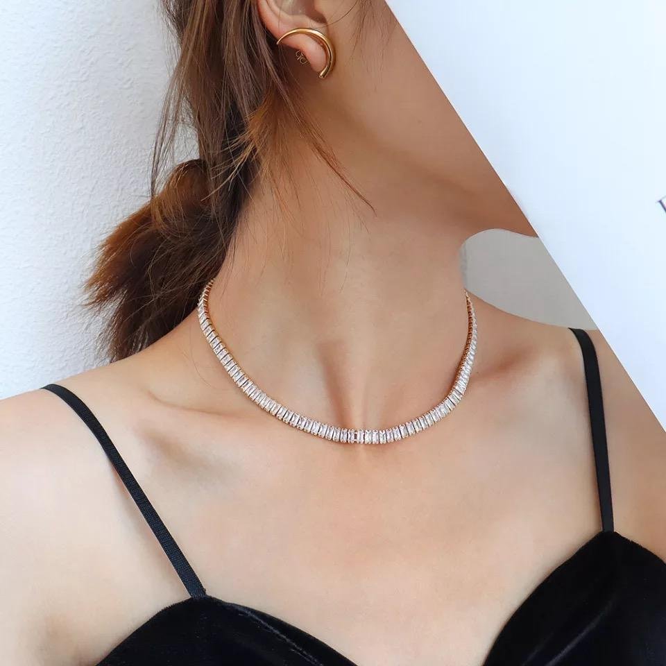 Crystal Tennis Chain Necklace Accessories 3 Crystal Tennis Chain Necklace Accessories 3