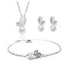 Pearl Leaf Jewelry Set — Necklace, Earrings & Bracelet Bracelets 12