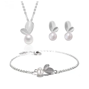 Pearl Leaf Jewelry Set — Necklace, Earrings & Bracelet Bracelets Pearl Leaf Jewelry Set — Necklace, Earrings & Bracelet Bracelets