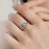 Silver S925 White Denier Oval Single Diamond Female Ring Simple New Arrivals 10