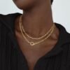 Layered Double Chain Necklace Accessories 9
