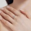 Silver S925 White Denier Oval Single Diamond Female Ring Simple New Arrivals 9