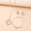 Crystal Heart Jewelry Set Accessories 11