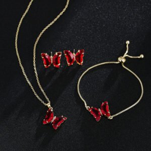 Colorful Enamel Butterfly Charm Set Jewelry