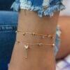 Butterfly Anklet Set — 2 Gold-Tone Chains with Hearts & Rhinestones Anklets 8 Butterfly Anklet Set — 2 Gold-Tone Chains with Hearts & Rhinestones Anklets 8