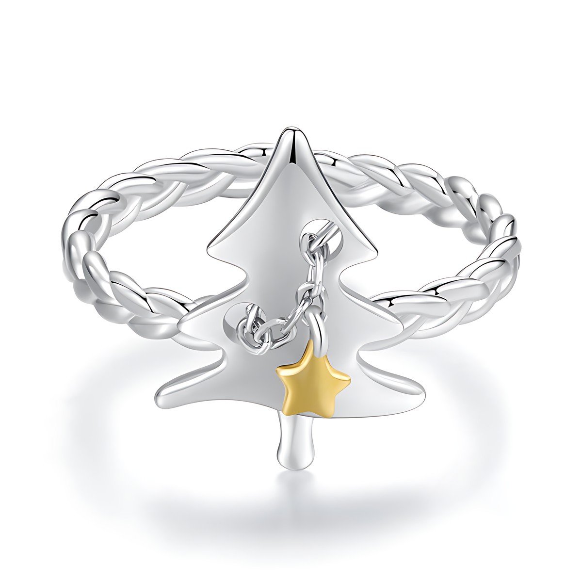 Christmas Tree Ring – Adjustable Open Ring with Gold-Tone Star Jewelry 3 Christmas Tree Ring – Adjustable Open Ring with Gold-Tone Star Jewelry 3