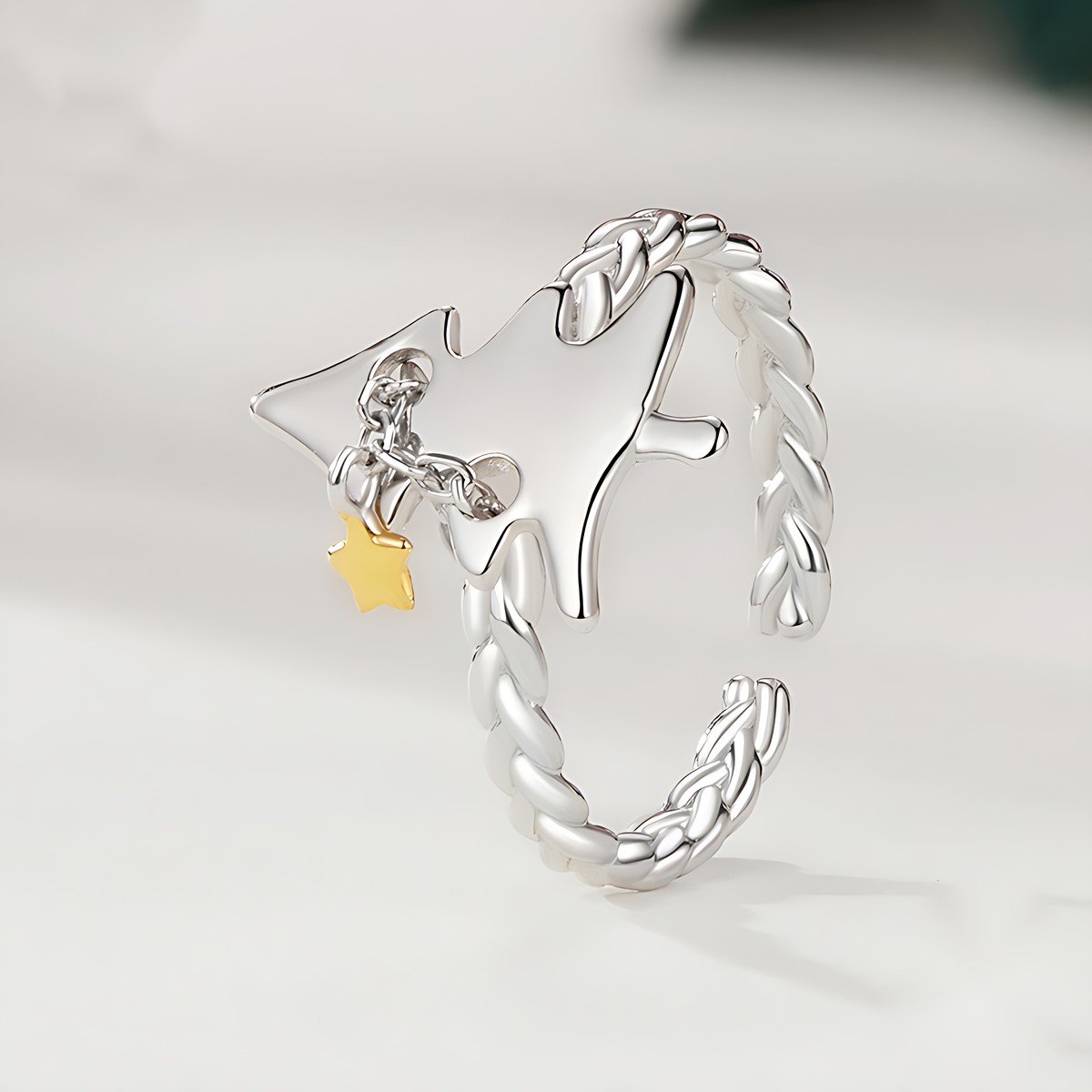Christmas Tree Ring – Adjustable Open Ring with Gold-Tone Star Jewelry 7 Christmas Tree Ring – Adjustable Open Ring with Gold-Tone Star Jewelry 7