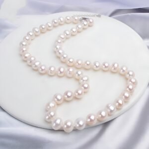 Freshwater Pearl Necklace – 8–9 mm White Pearl Strand, 16 or 18 in Jewelry