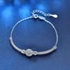 Moissanite Bar Bracelet – 925 Sterling Silver, 1 Carat Halo Stone New Arrivals 9