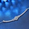 Moissanite Bar Bracelet – 925 Sterling Silver, 1 Carat Halo Stone New Arrivals 10