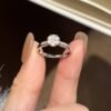 Moissanite Cluster Ring – Flower Design, Sterling Silver, Adjustable Jewelry 9 Moissanite Cluster Ring – Flower Design, Sterling Silver, Adjustable Jewelry 9