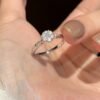 Moissanite Cluster Ring – Flower Design, Sterling Silver, Adjustable Jewelry 10 Moissanite Cluster Ring – Flower Design, Sterling Silver, Adjustable Jewelry 10