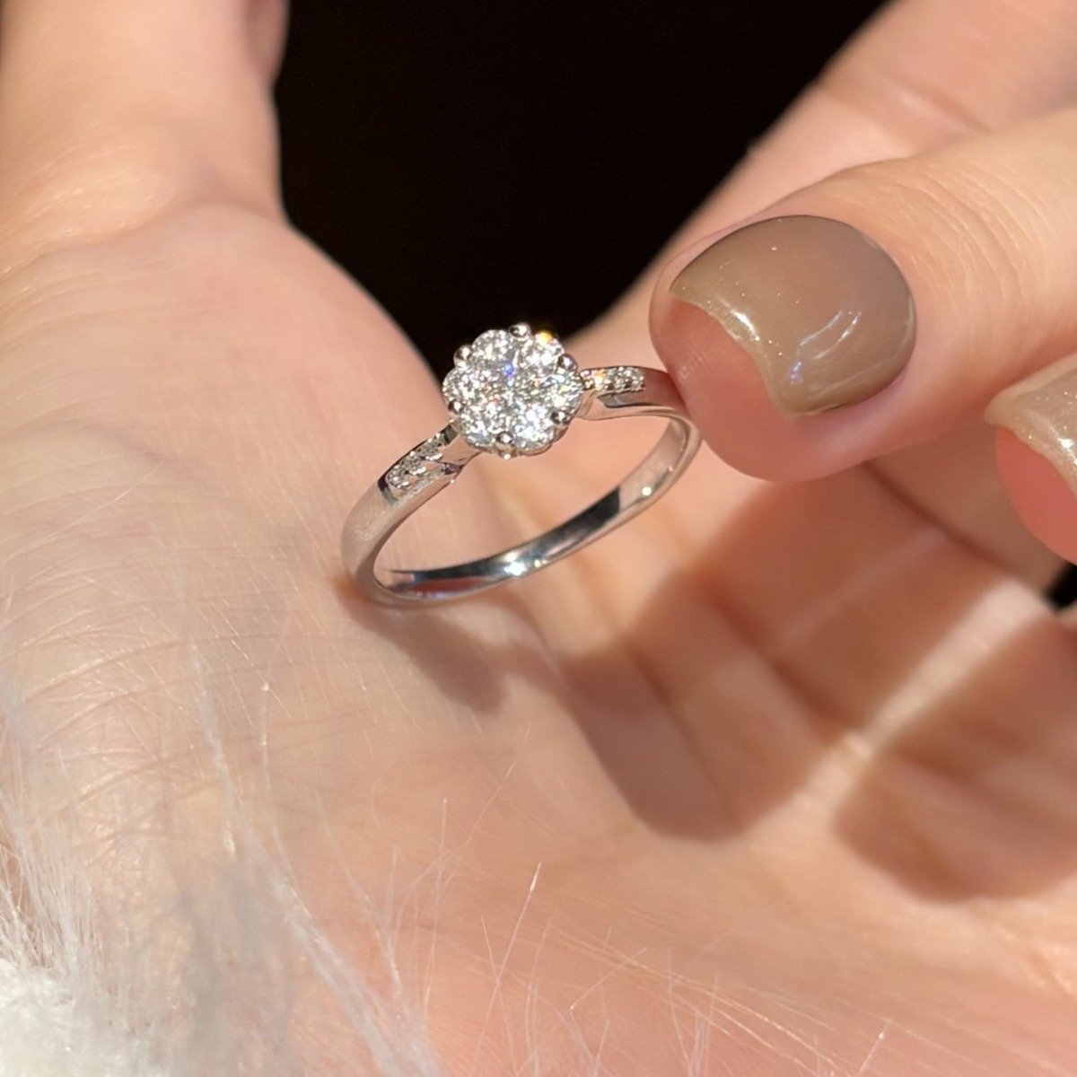 Moissanite Cluster Ring – Flower Design, Sterling Silver, Adjustable Jewelry 6 Moissanite Cluster Ring – Flower Design, Sterling Silver, Adjustable Jewelry 6