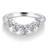 Moissanite Curved Wedding Band – 5-Stone V Ring, Sterling Silver Jewelry 8 Moissanite Curved Wedding Band – 5-Stone V Ring, Sterling Silver Jewelry 8