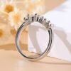 Moissanite Curved Wedding Band – 5-Stone V Ring, Sterling Silver Jewelry 10 Moissanite Curved Wedding Band – 5-Stone V Ring, Sterling Silver Jewelry 10