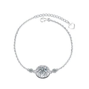 Moissanite Bracelet Sterling Silver – Dreamcatcher Medallion, 0.5 Carat Bracelets Moissanite Bracelet Sterling Silver – Dreamcatcher Medallion, 0.5 Carat Bracelets