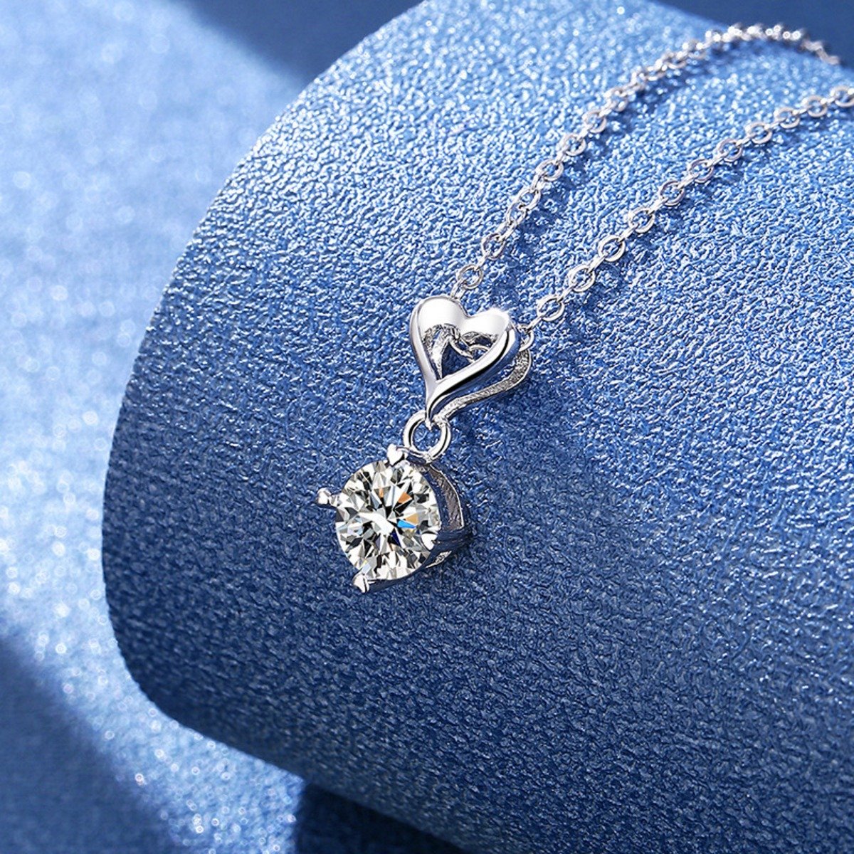 Moissanite Heart Necklace – 925 Sterling Silver Pendant, 1 Carat Jewelry 5 Moissanite Heart Necklace – 925 Sterling Silver Pendant, 1 Carat Jewelry 5