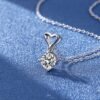 Moissanite Heart Necklace – 925 Sterling Silver Pendant, 1 Carat Jewelry 9 Moissanite Heart Necklace – 925 Sterling Silver Pendant, 1 Carat Jewelry 9