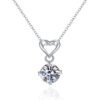 Moissanite Heart Necklace – 925 Sterling Silver Pendant, 1 Carat Jewelry 8 Moissanite Heart Necklace – 925 Sterling Silver Pendant, 1 Carat Jewelry 8