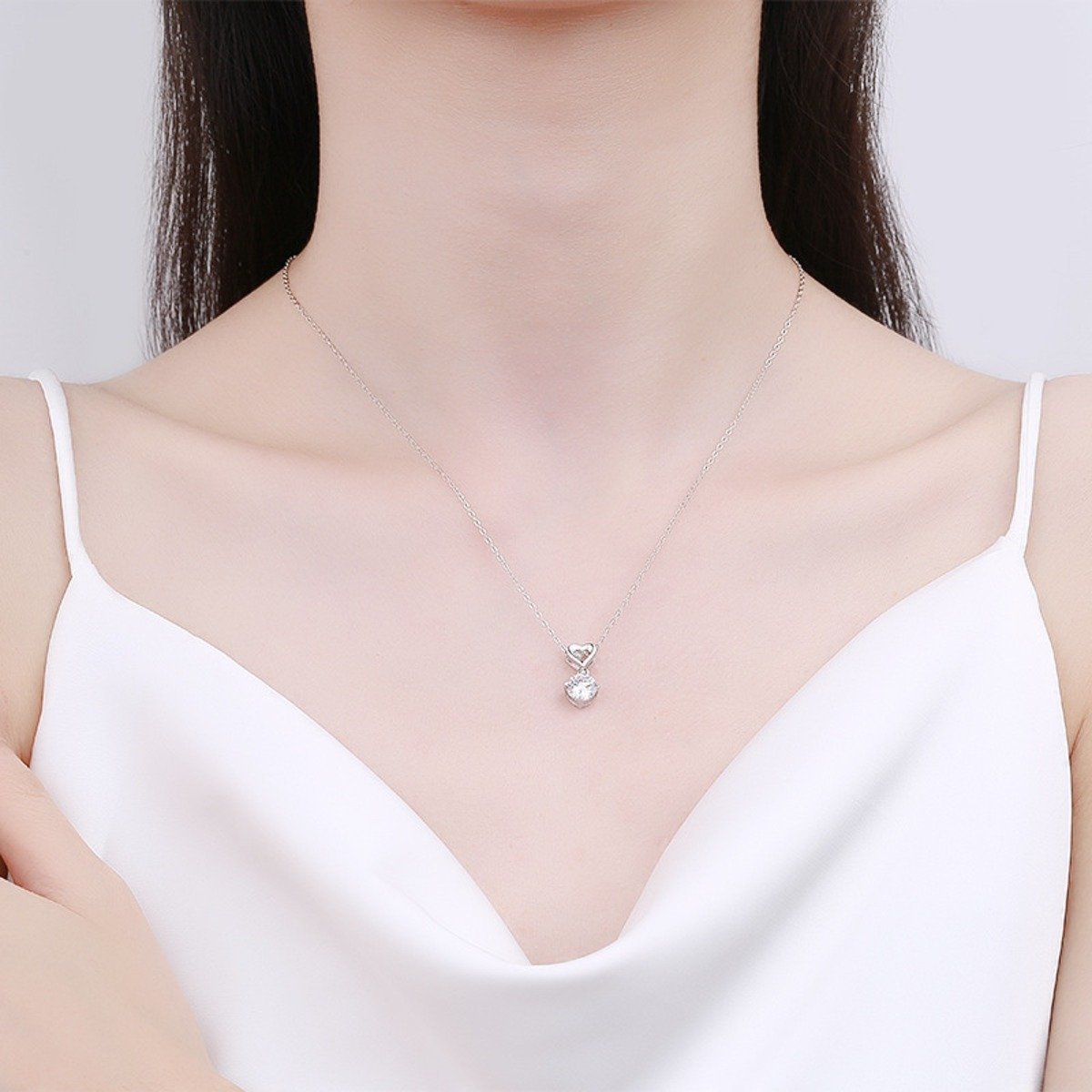 Moissanite Heart Necklace – 925 Sterling Silver Pendant, 1 Carat Jewelry 7 Moissanite Heart Necklace – 925 Sterling Silver Pendant, 1 Carat Jewelry 7