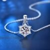 Moissanite Snowflake Necklace – 925 Sterling Silver Pendant, 1 Carat New Arrivals 10