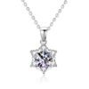 Moissanite Snowflake Necklace – 925 Sterling Silver Pendant, 1 Carat New Arrivals 8