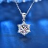 Moissanite Snowflake Necklace – 925 Sterling Silver Pendant, 1 Carat New Arrivals 9