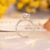 Moissanite Solitaire Ring – Crown Setting, Sterling Silver, 1 Carat Jewelry 11