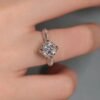 Moissanite Solitaire Ring – Crown Setting, Sterling Silver, 1 Carat Jewelry 9