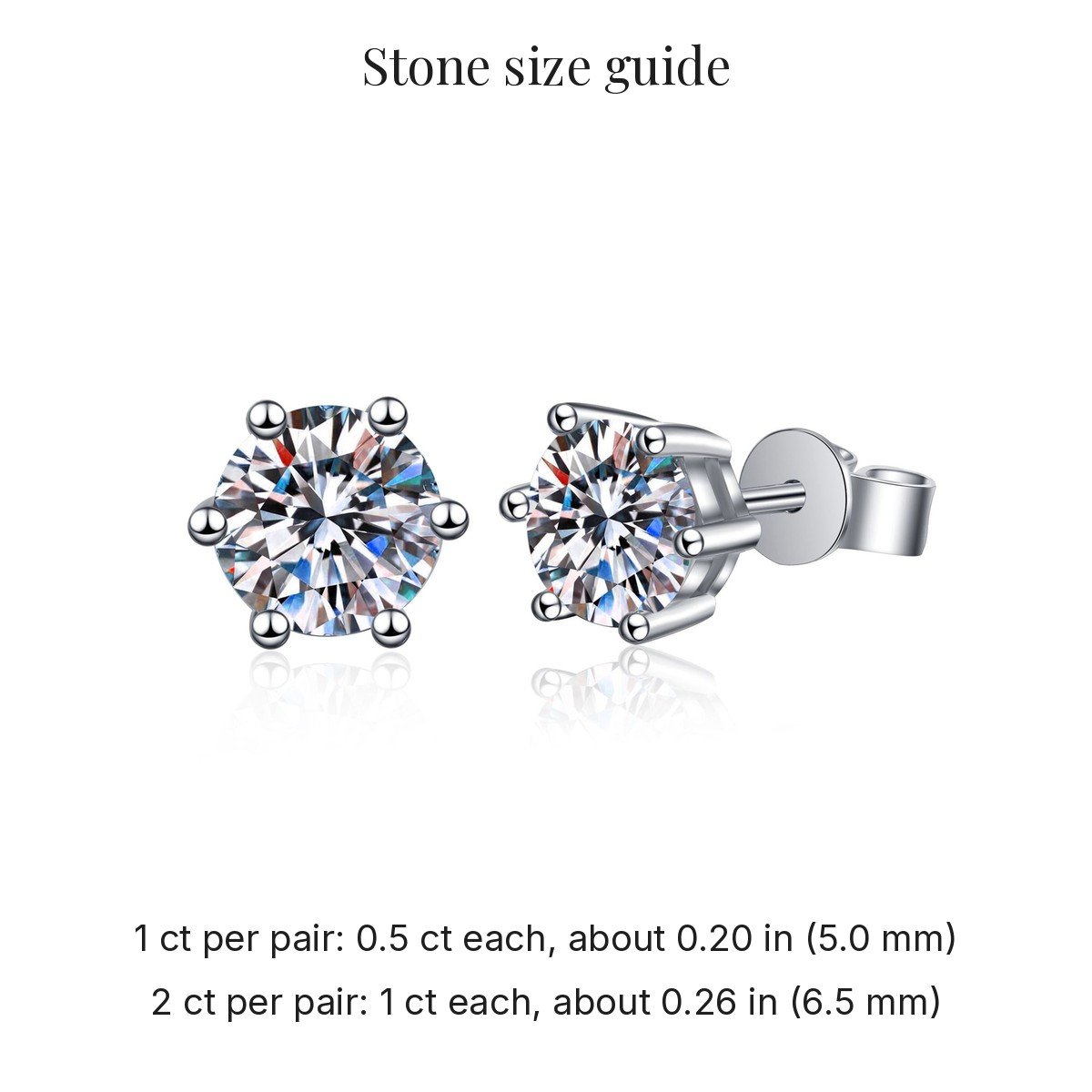 Moissanite Stud Earrings – 6-Prong Round Studs, Sterling Silver Earrings 7 Moissanite Stud Earrings – 6-Prong Round Studs, Sterling Silver Earrings 7