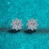 Snowflake Stud Earrings – Moissanite & 925 Sterling Silver, 1 ct Pair Earrings 9 Snowflake Stud Earrings – Moissanite & 925 Sterling Silver, 1 ct Pair Earrings 9
