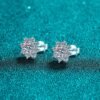 Snowflake Stud Earrings – Moissanite & 925 Sterling Silver, 1 ct Pair Earrings 10 Snowflake Stud Earrings – Moissanite & 925 Sterling Silver, 1 ct Pair Earrings 10